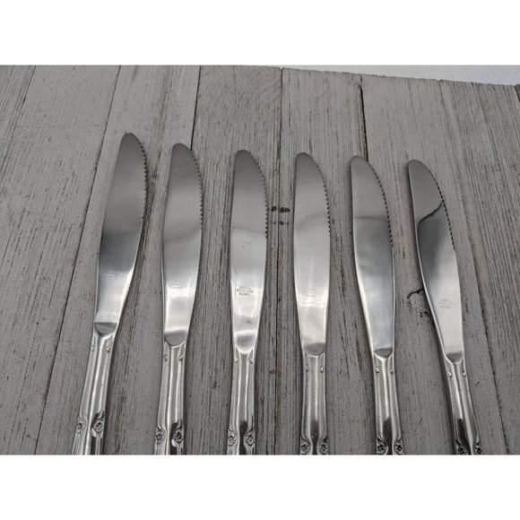 Set 6 Regal Flatware RLS5 Stainless Steel Dinner Knives 8 3/8" Korea - Picture 2 of 7